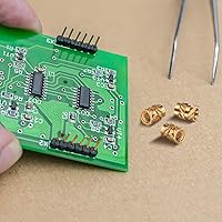 Vista 4 de iplusmile 100 piezas de insertos roscados M3 para impresión 3D, insertos de latón de 0.224 x 0.181 in, tuercas moleteadas para moldeo por inyección