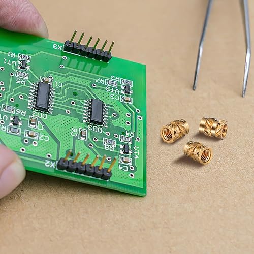 Miniatura 7 de iplusmile 100 tuercas de latón de impresión 3D, tuercas moleteadas de latón con rosca M3, tuerca de incrustación de calor moleteada para plástico,