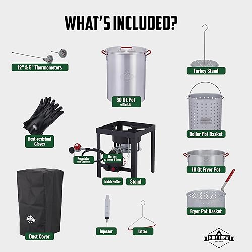 Miniatura 2 de Hike Crew Kit de freidora de pavo de propano para exteriores de 50,000 BTU con temporizador e encendedor y embudo de acero inoxidable. El kit