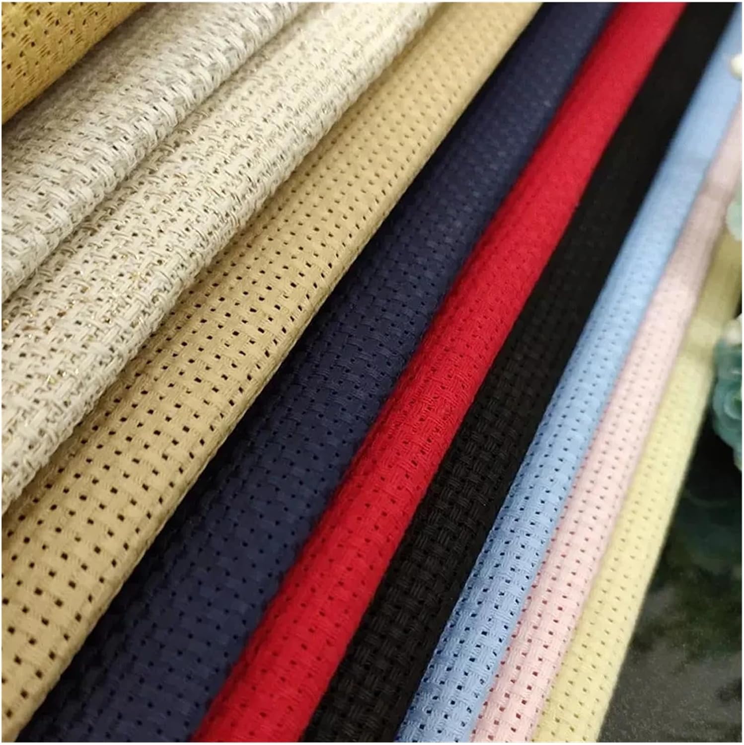 Cross Stitch Fabric 18CT/14CT/11ct/16ct Cross Stitch Canvas Fabric Cloth for Home DIY Embroidery Decoration(Oranged Yellow,14CT,50 * 100cm)