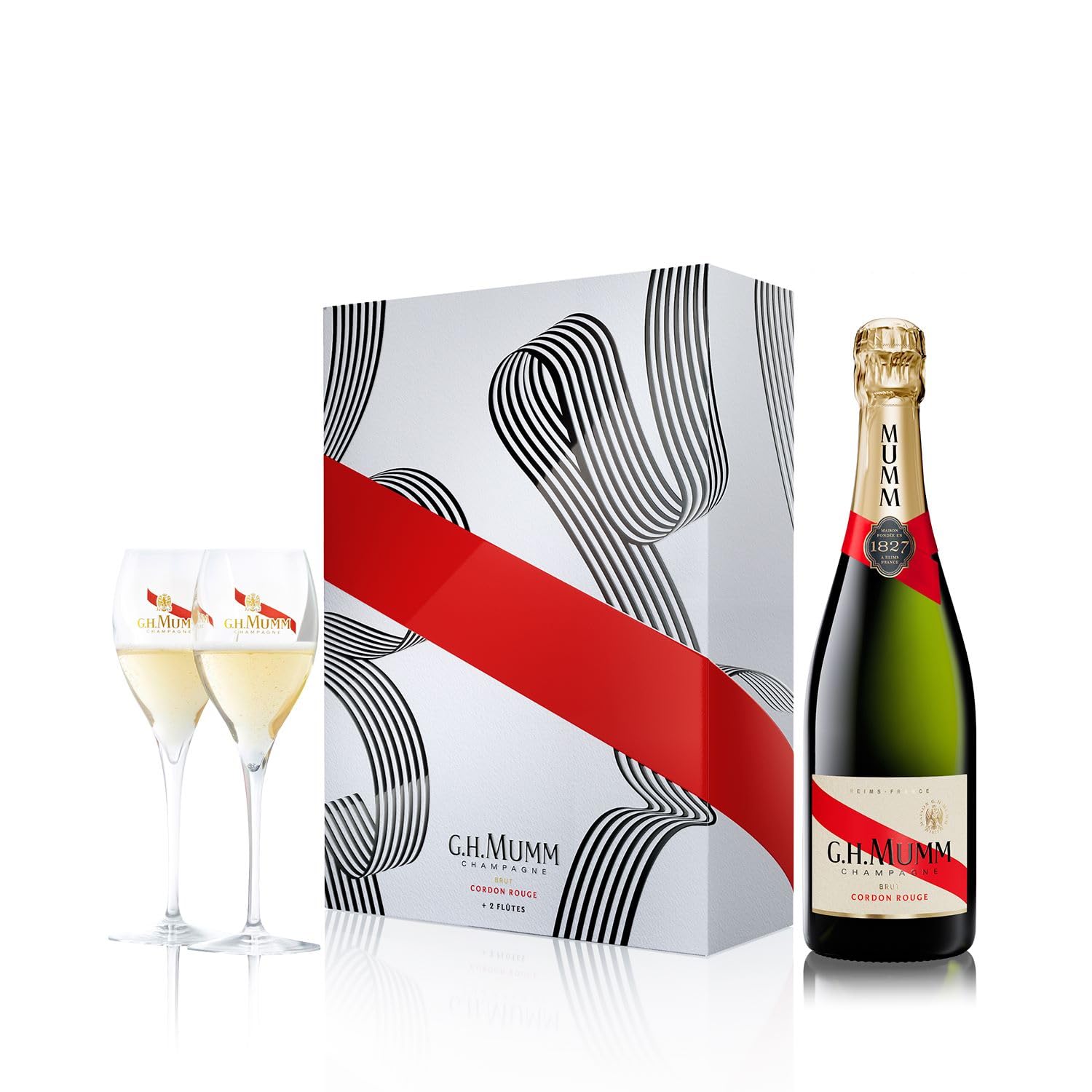 & Mumm G.H. Veuve Set Gift Flutes 2 with Mumm GH シャンパンセット Clicquot ワイン