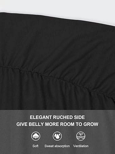 Vista 6 de Jezero Vestido de maternidad para mujer, sin mangas, con volantes, sin mangas, para baby shower