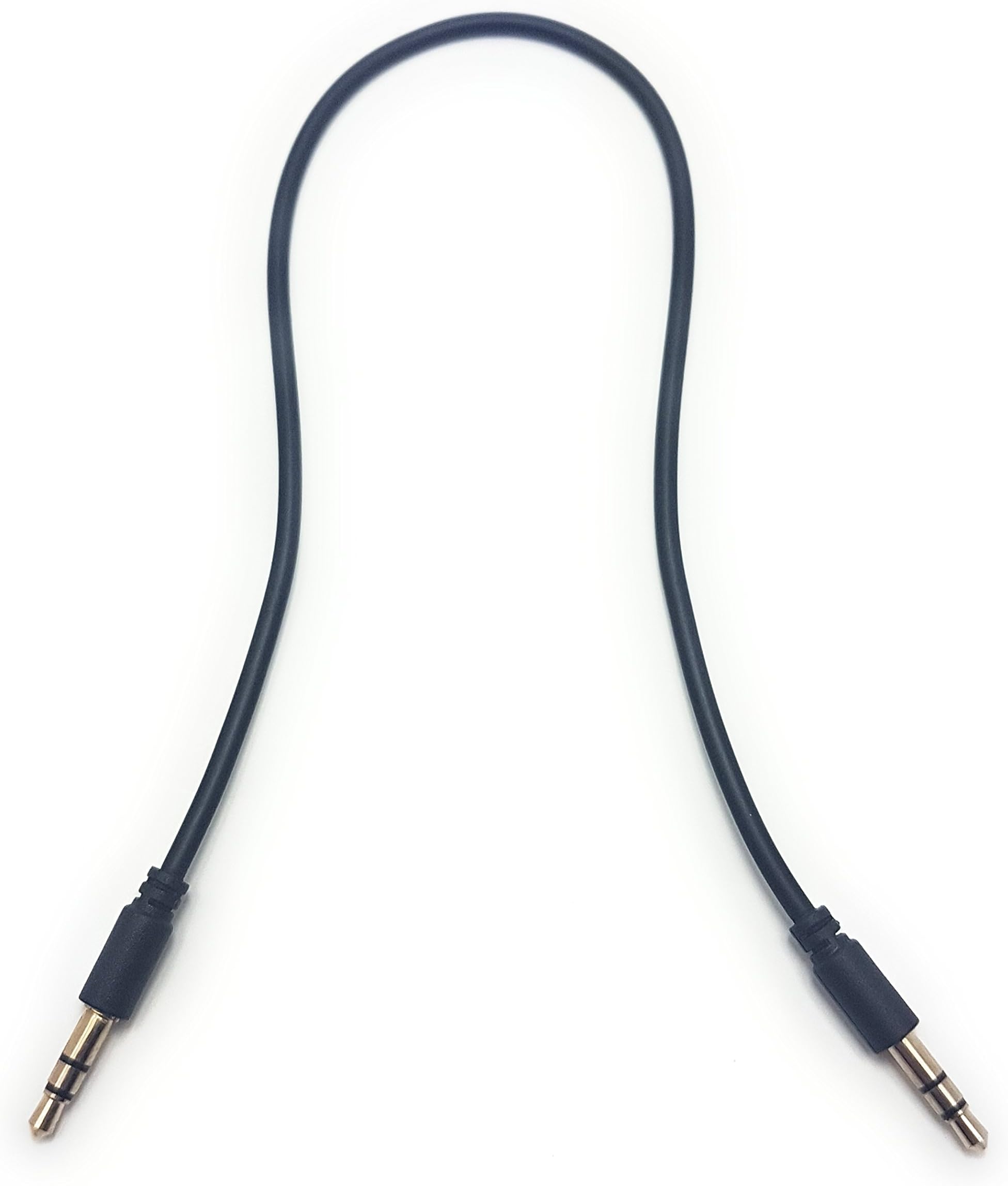 MainCore 30cm Long Pro Slim Black 3.5mm Jack to Jack Stereo Audio Cable Lead GOLD Connectors For Mobile, Phones, Computers, Laptops, Mp3 Players, Portable Speakers, Headphones, HIFI