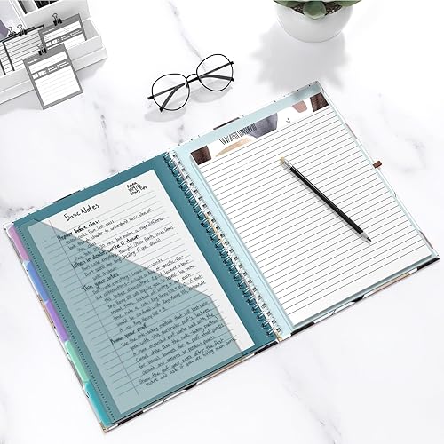 Miniatura 77 de Hongri Clipboard Folio with Refillable Lined Notepad, 8.5 x 11 Folders with Storage 10 Pockets, Spiral Portfolio, Size 12.8x 9.7 in, Office & School