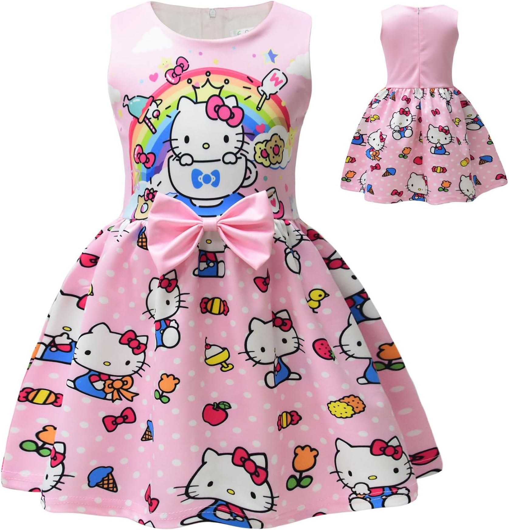 GenericKitty Cute Girl Dress Children Princess Dress Family Party Play Clothing Casual Flying Sleeves Dress