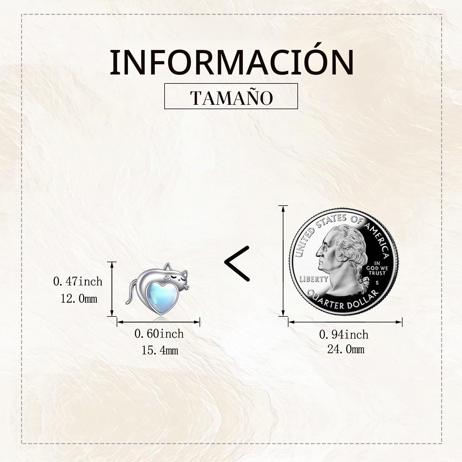 AXELUNA Pendientes de gato o perro, de plata de ley, con piedra lunar, diseño de gato, bonitos aretes de tuerca de animales, regalos de joyería para mujer, talla única, Plata de ley, Piedra lunar