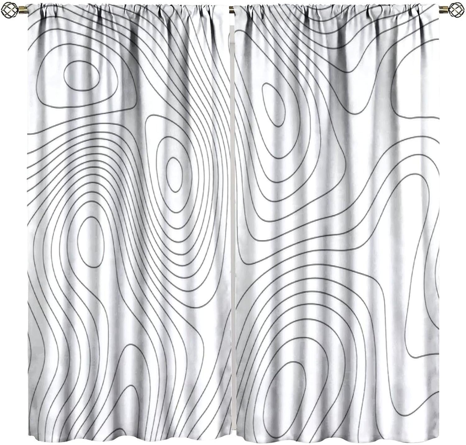 Rideaux occultants modernes à oeillets avec texture de lignes de couleur pour salon et chambre