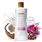 RAW SUGAR Simply Body Wash, Beach Rose + Coconut Milk + Shea (25 Fl Oz, Pack of 1) Sensitive Skin Bath Soap, Formulated without Sulfates & Parabens