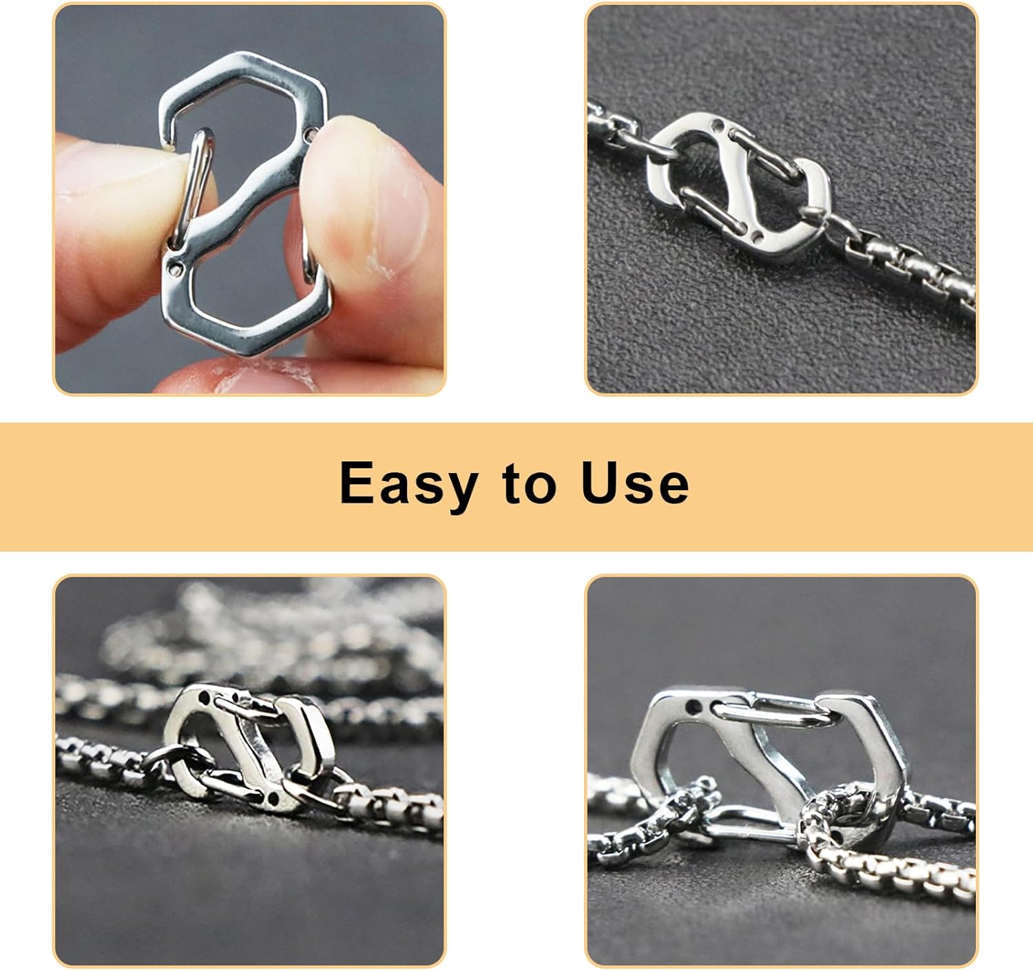 Double Opening Lobster Clasp,Sliver Bracelet Clasp Charm Clasp,Chain Shortener,Necklace Connectors for Multiple Necklaces - 10 Pack - Image 4