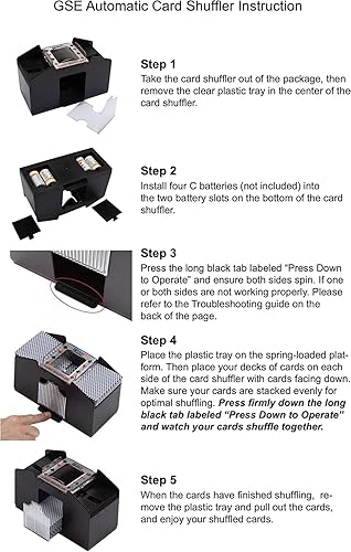 Miniatura 2 de GSE Games & Sports Expert Barajador Automático de 6 Barajas, Máquinas Mezcladoras Operadas con Batería para Cartas de Juego, Blackjack, Texas