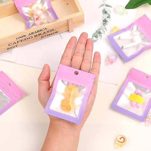 Miniatura 6 de Bolsas resellables de Mylar a prueba de olores, para almacenamiento de alimentos, bolsas de embalaje holográfico con ventana frontal para muestras