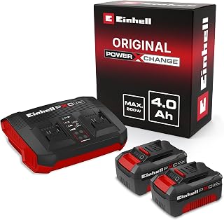 Einhell Original Starter Kit PXC 2X 4,0 Ah & Twincharger 3A