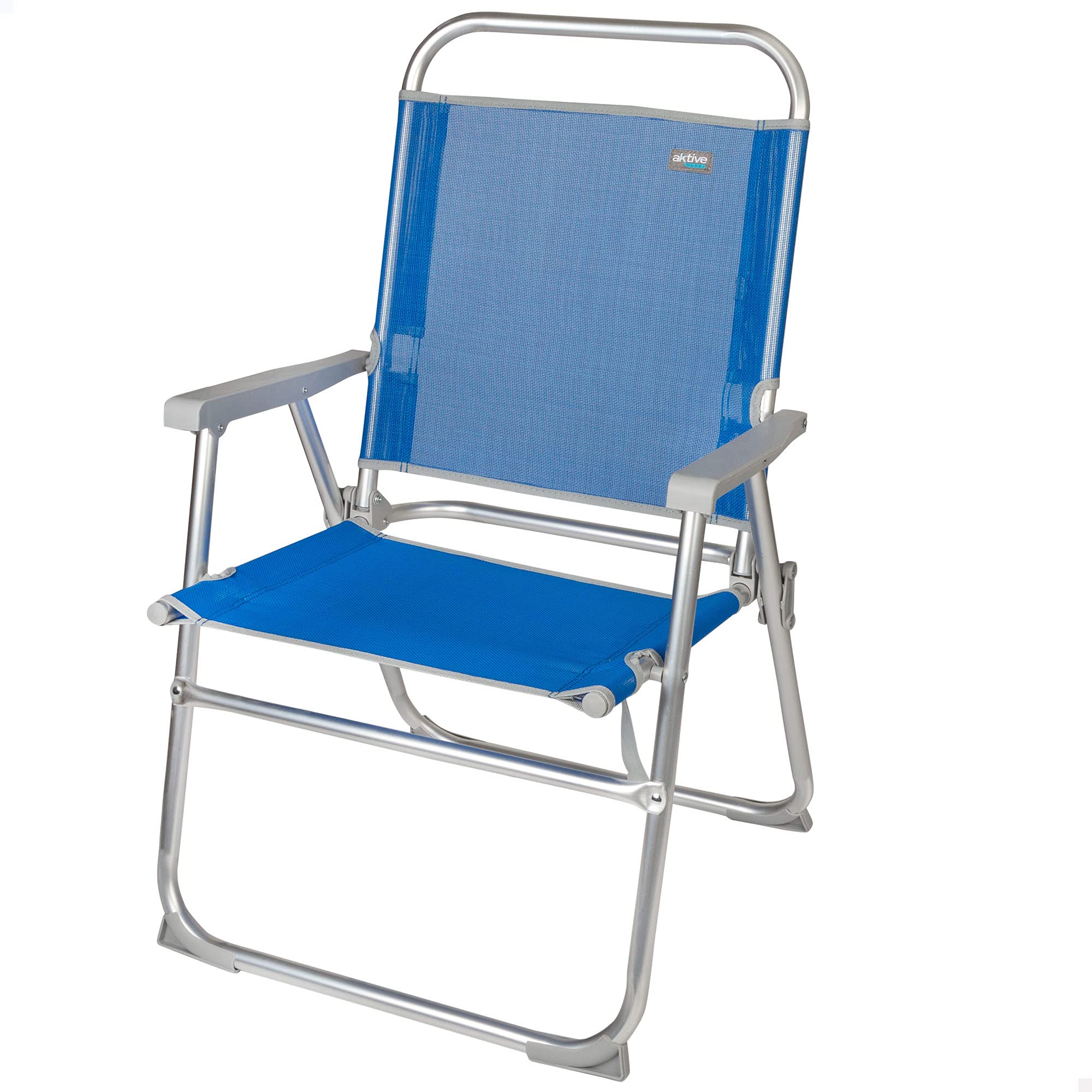 Aktive 62604 - Silla playa plegable fija azul 57 x 51 x 89 cm
