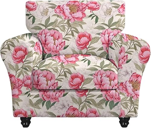 Miniatura 69 de CRFATOP Funda elástica para sillón de 2 piezas, suave y ajustable, con brazos, protector de muebles lavable para sala de estar, mascotas, perros,