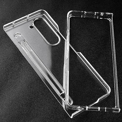 Miniatura 6 de Funda transparente para Galaxy Z Fold 5 con soporte para bolígrafo S, antiamarilleo, delgada, transparente, funda protectora para teléfono con