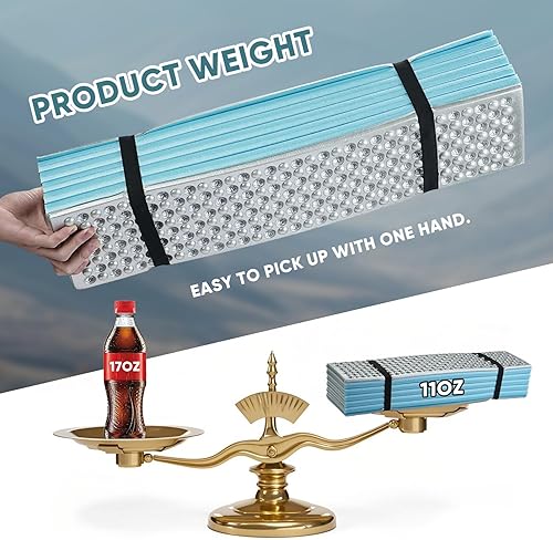 Miniatura 3 de Almohadilla de espuma ultraligera, almohadilla de espuma de celda cerrada impermeable para aislamiento superior, alfombrilla de dormir plegable para