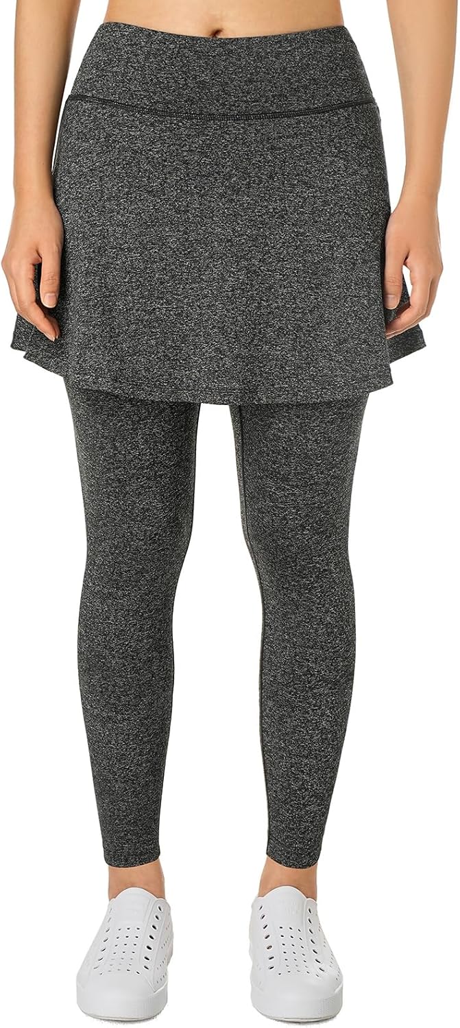 Women Skirted Full Length Leggings with Pockets,Tennis Skorts Skirts with Leggings Yoga Skorts - Image 2