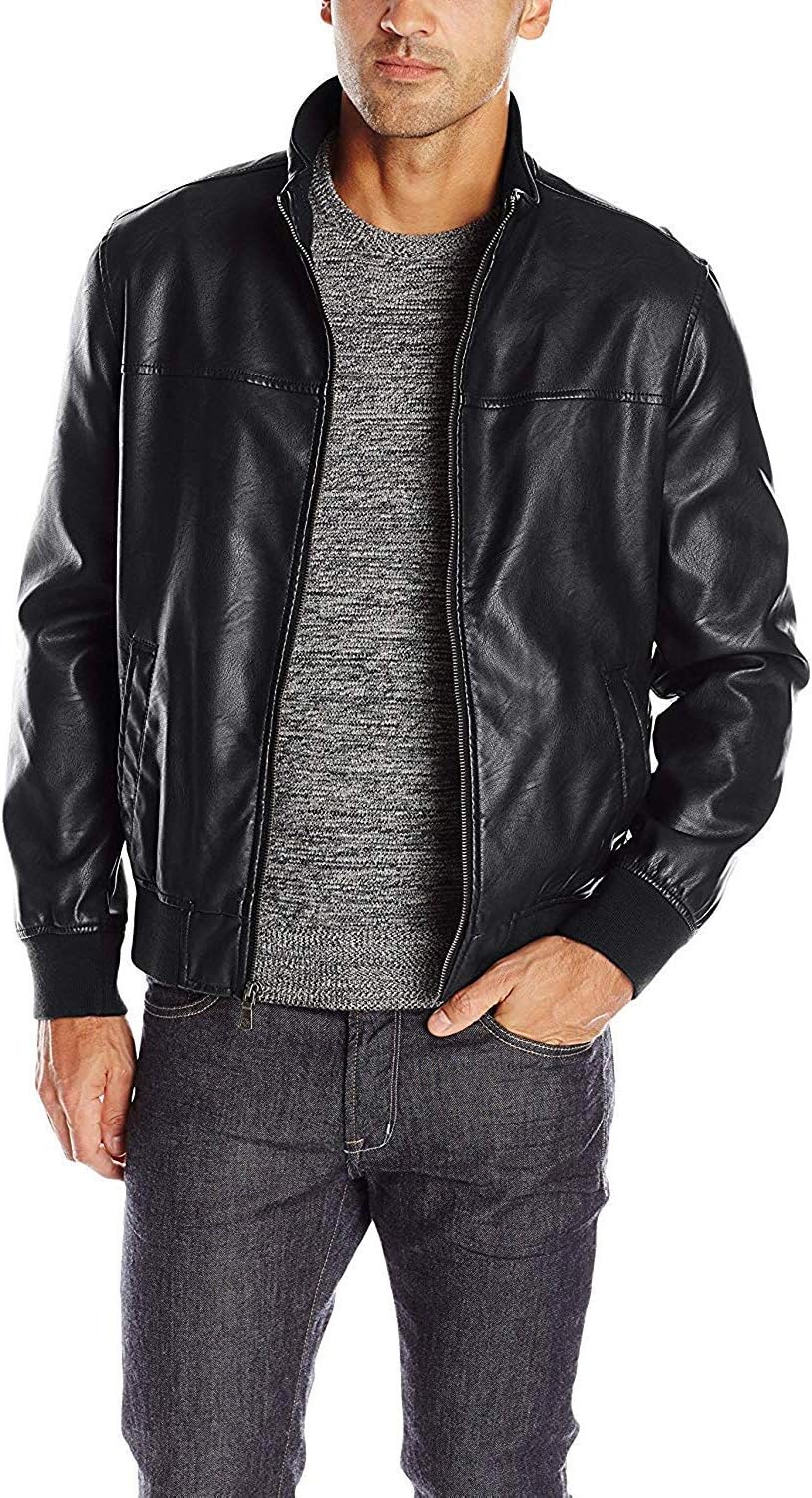Adaptive Men's Tommy Hilfiger Men's Smooth Lamb Touch Faux Leather Unfilled Bomber