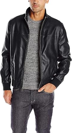 Tommy Hilfiger Adaptive Men's Tommy Hilfiger Men's Smooth Lamb Touch Faux Leather Unfilled Bomber