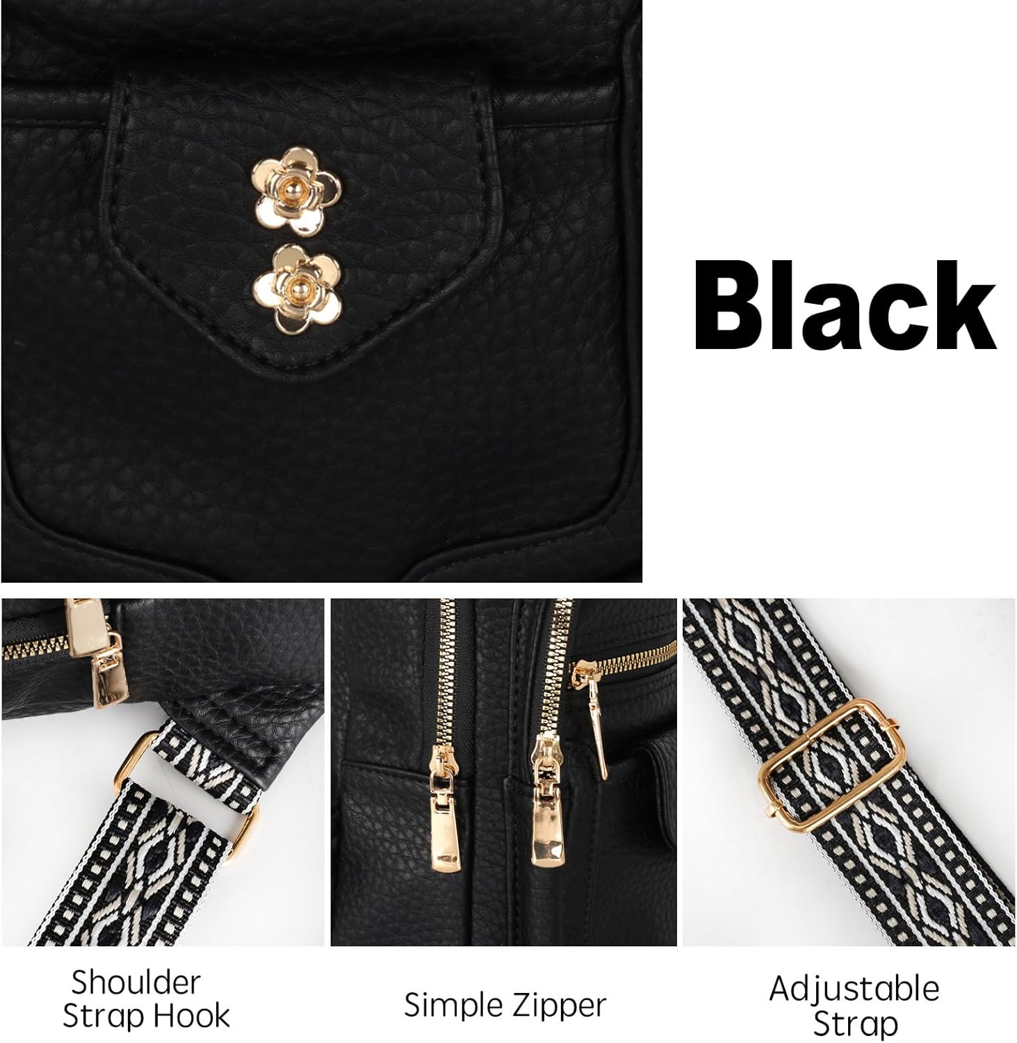 Relang Sling Bag for Women Crossbody, Leather Cross Body Fanny Packs for Women, Trendy Chest Bag for Travel and Daily Use - Image 5