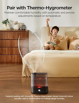 GoveeLife Smart Humidifiers for Bedroom, 6L Cool Mist Top Fill for Large Room, Humidity Sensor, Auto Mode, 60H Quiet Runtime, Schedule, WiFi Humidifier for Baby Plant, Compatible with Alexa, Black