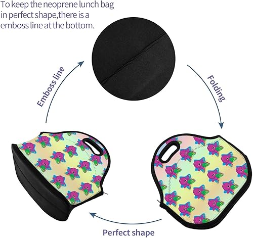 Miniatura 5 de ORPJXIO Lonchera reutilizable Barney Show and Friends de neopreno portátil con aislamiento térmico para picnic al aire libre, oficina, 11 x 11.4 x