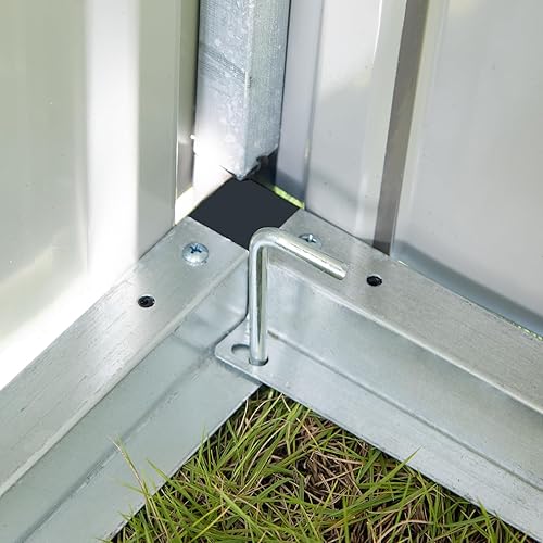 Miniatura 7 de Cobertizo de almacenamiento para exteriores de 10 x 8 pies, cobertizos de metal grandes con puerta con doble cerradura, casa de almacenamiento de