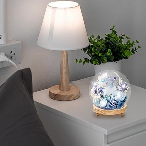 Miniatura 6 de Paquete de 2 adornos de cúpula de cristal transparente, tarro decorativo de 6 pulgadas con base de madera, estuche de nieve para bricolaje,