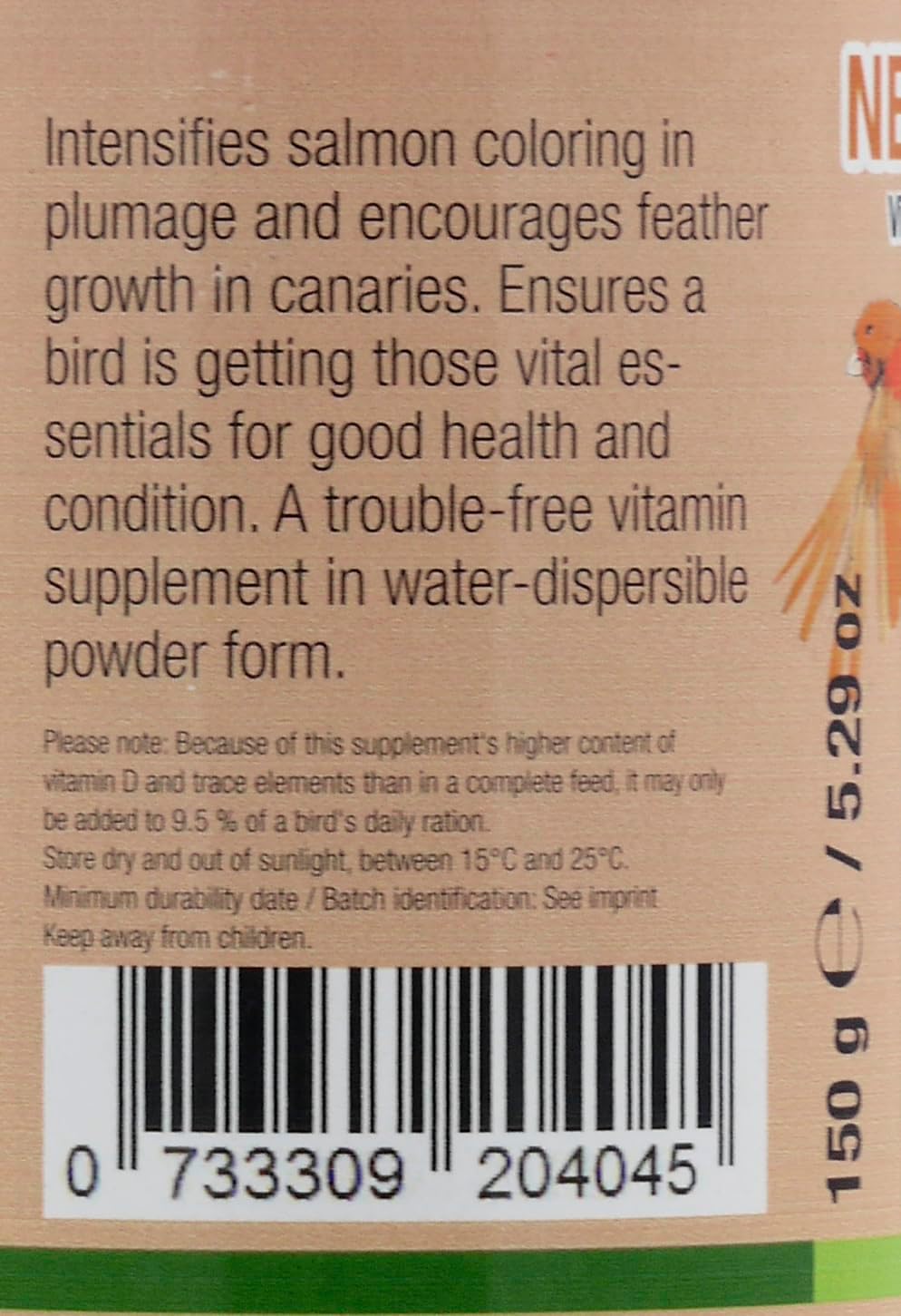 Nekton R-Beta Enhances Pink Color in Birds, 150g / 5.29oz