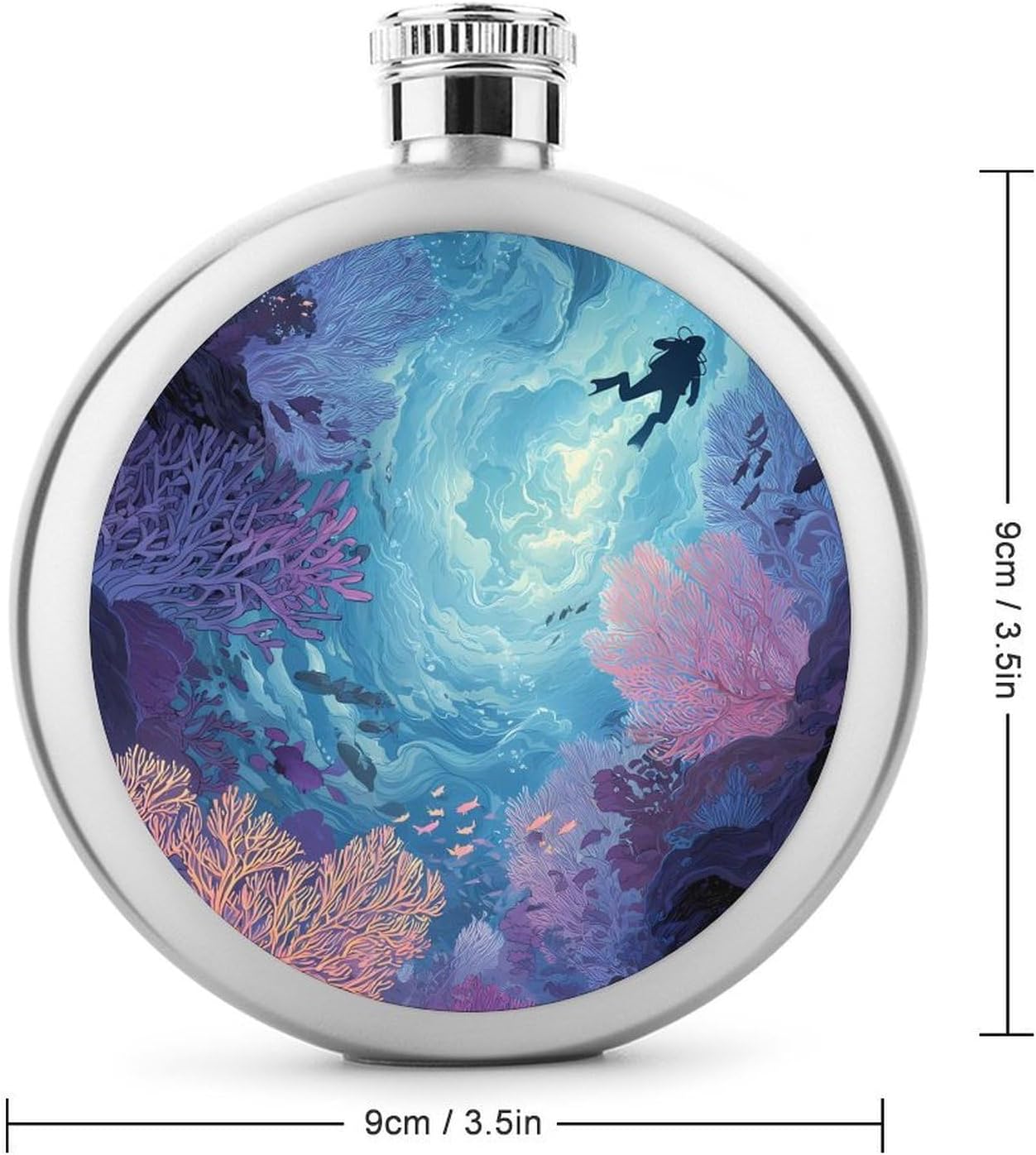 Scuba Diving Deep Sea Round Flasks for Liquor Leak Proof 5oz image 2