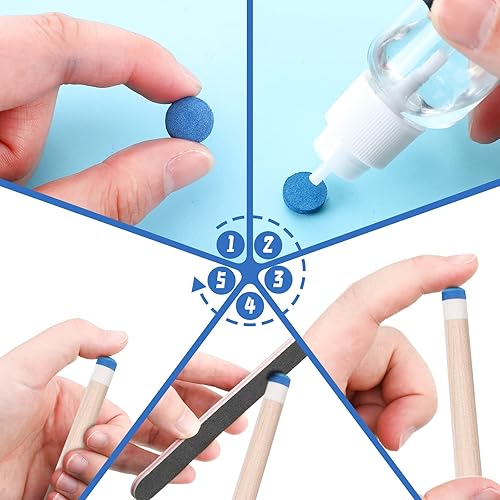 Miniatura 3 de Gejoy Juego de 20 puntas de repuesto para taco de billar con caja de almacenamiento para billar