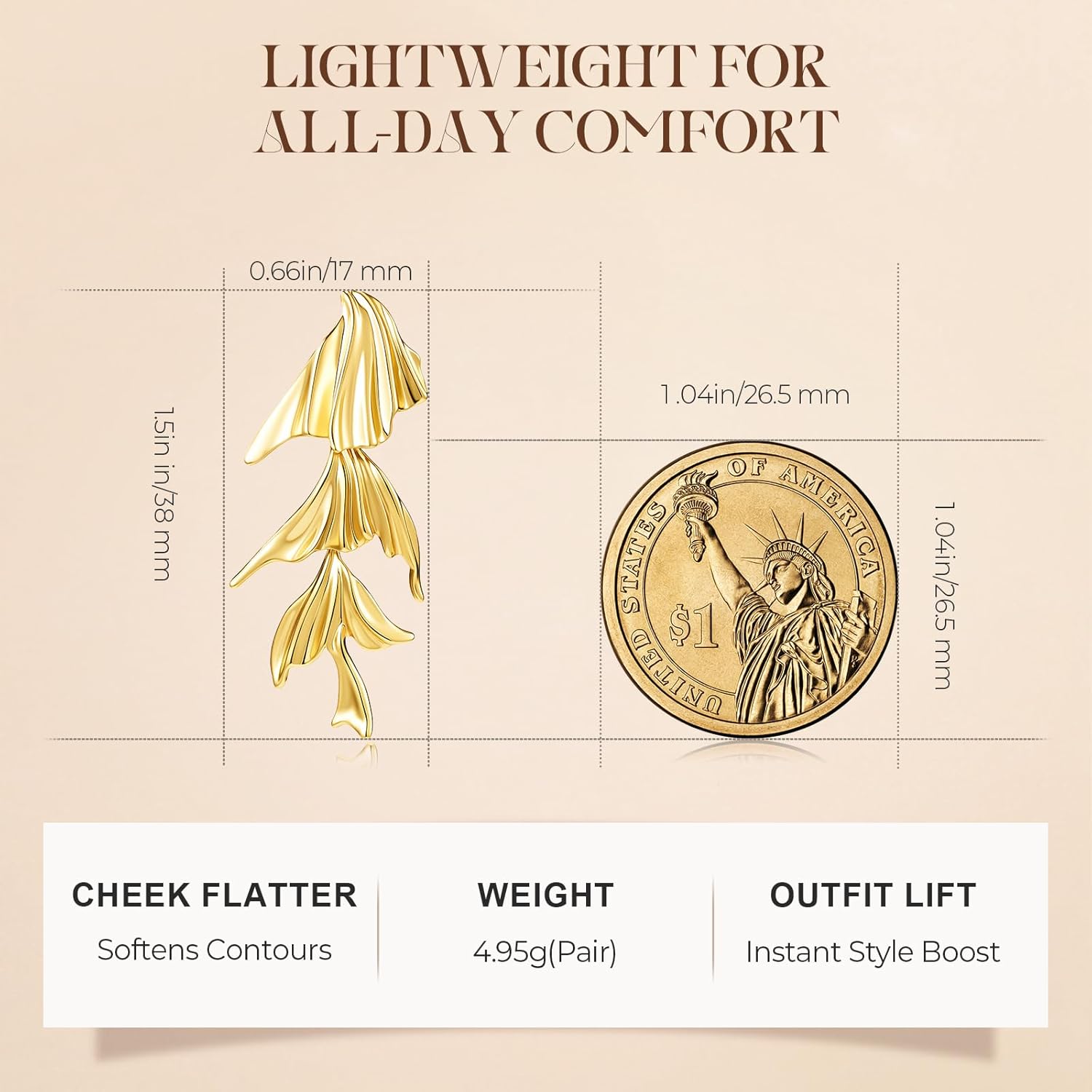 Gold Black Retro Fan Dangle Drop Earrings for Women - African Style Stud Dangling Earrings with S925 Silver Needle Vintage Minimalist Jewelry