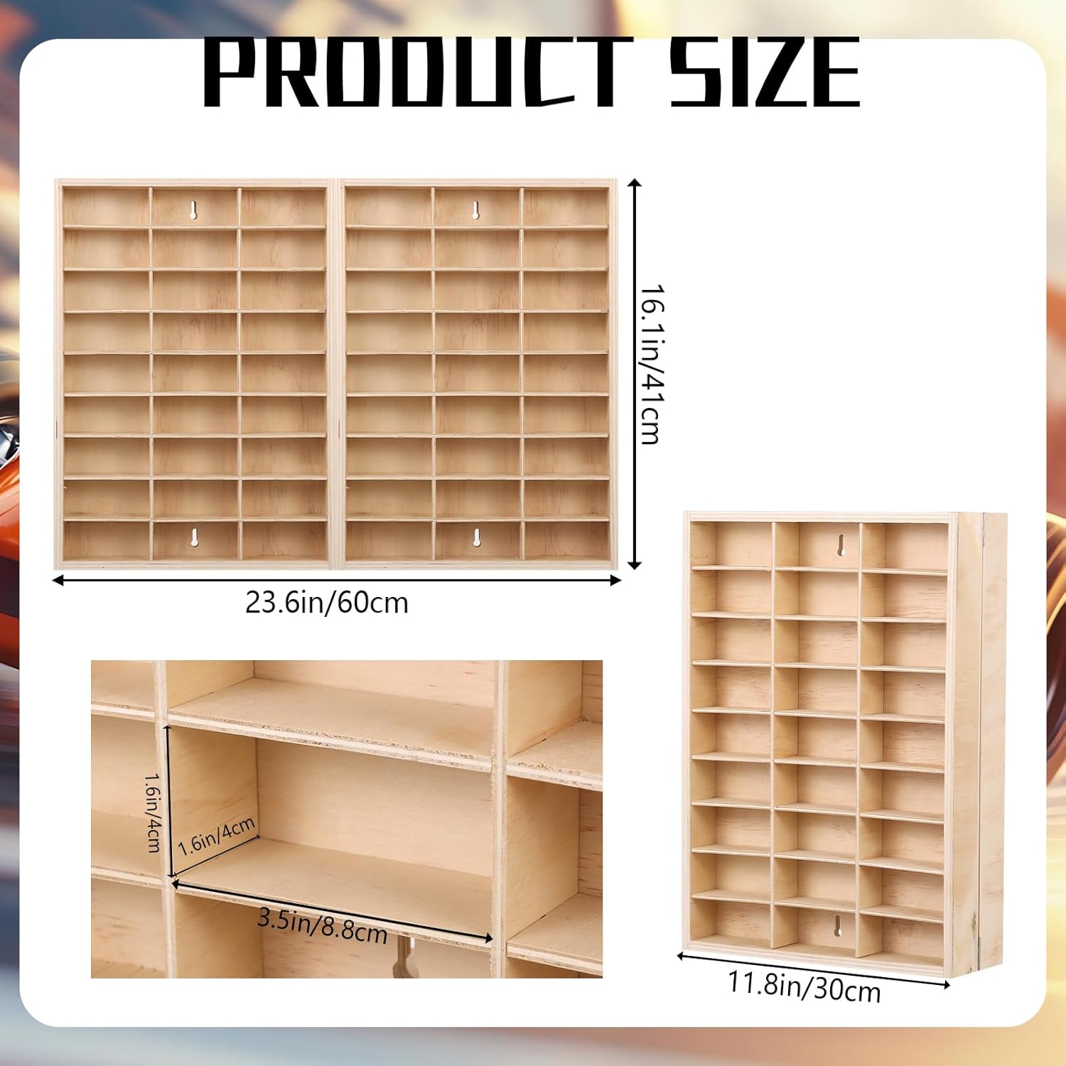 for Hotwheels Wooden Display Case,54 Space 1/64 Scale Toy Car Display Case Fit for Hotwheels Wooden Storage Display Shelf for Toy Cars Wall Mount Model Car Display Organizer Fit for Matchbox Diecast