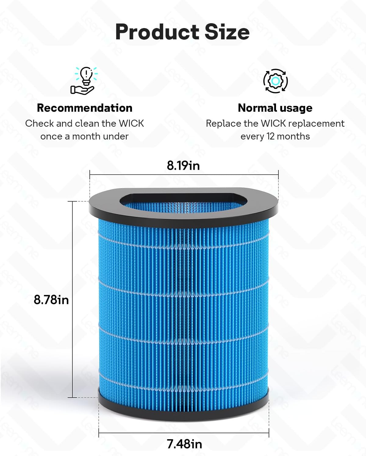 Leemone AP-H400 Replacement Filter Compatible with Homedics 2-in-1 Cool Mist Humidifier & Air Purifier, Wick Filter, Deliver Pure Water Humidification, Absorb Water Minerals,1 Pack