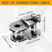 Vista 2 de OIIKI Cadena de rodillos con desplazamiento #420, medio eslabón, manivela de 9 piezas