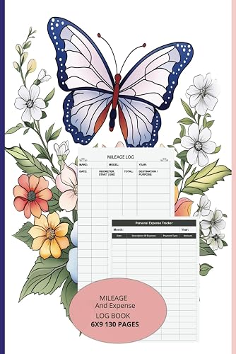 Mileage And Expense Log Book: Vehicle Mileage Log Book for Taxes, Ideal for Business, Self-Employed and Extra Expenses,
