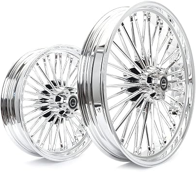 TOFR 21x3.5 16x3.5 Chrome Fat Spoke Wheels For Harley Softail Models 00-22