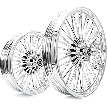 TOFR 21x3.5 16x3.5 Chrome Front Rear Wheels Rims Tubeless Fat King Spokes For Harley Heritage Softail,FLSTN Deluxe,FXSTD Deuce,FLSTSC Springer Classic,FLSTF Fat Boy,FXSTB Night Train,FXST Standard