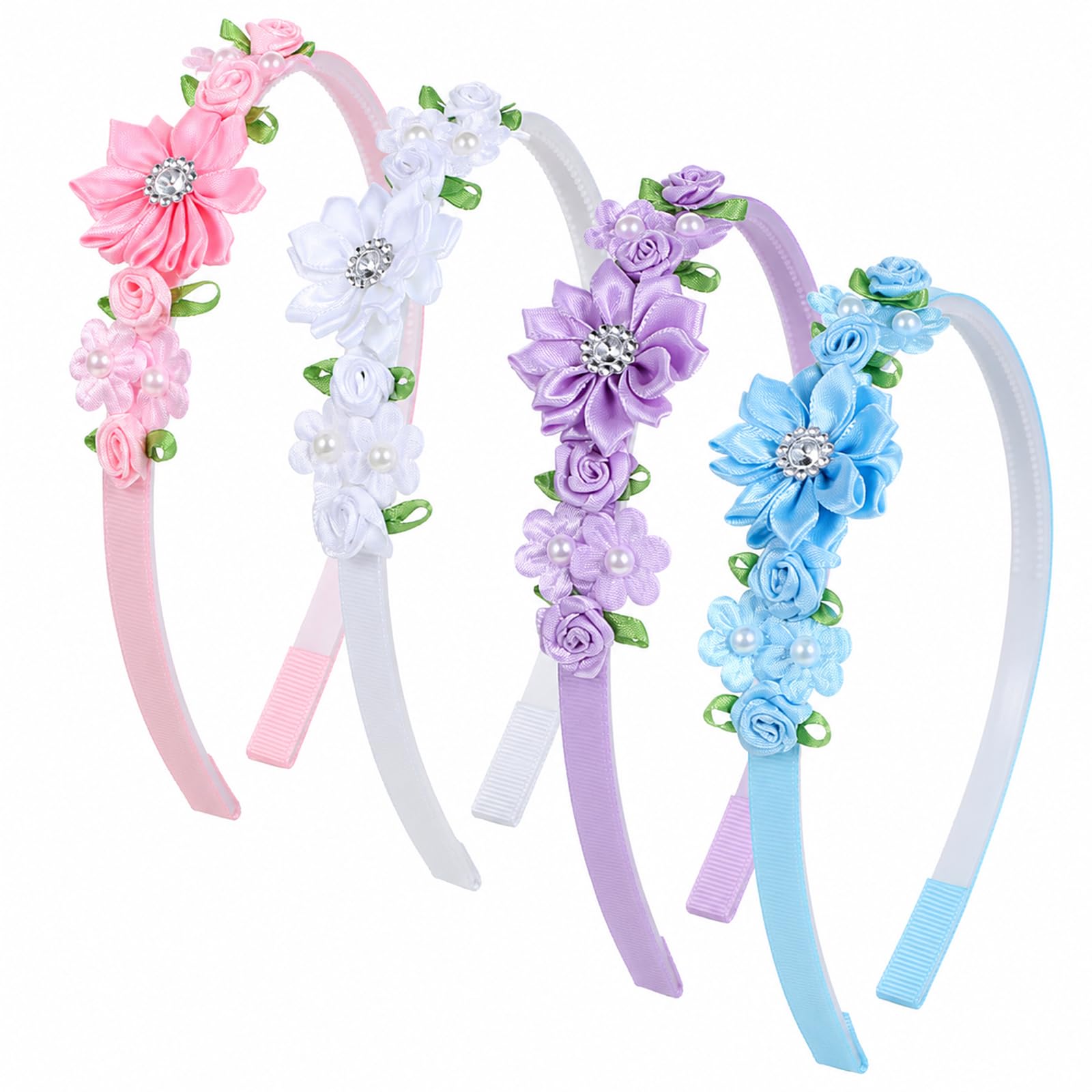 4PCS Exquisite Flower Headband Non-Slip Cute Toddler Headband