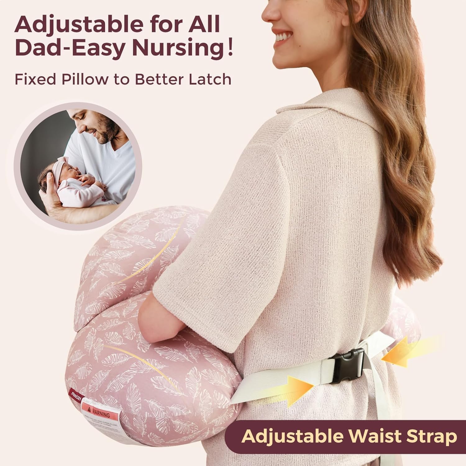 momcozy Cuscino per allattamento al seno, supporto ergonomico e recinzione di sicurezza originale per la sicurezza del bambino, che rende l'allattamento facile e confortevole per mamma e bambino,