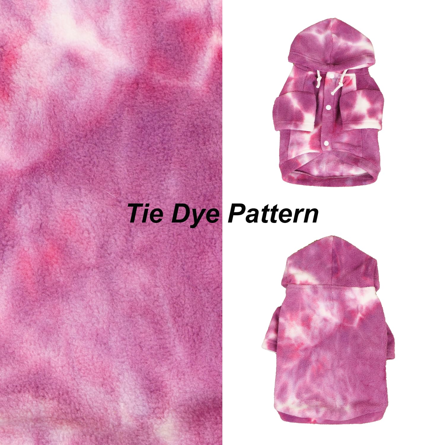 Mklhgty Tie Dye ubrania dla psów, bluza z kapturem, płaszcz zimowy dla zwierząt domowych, bluzy dla małych psów, chłopców i dziewczynek