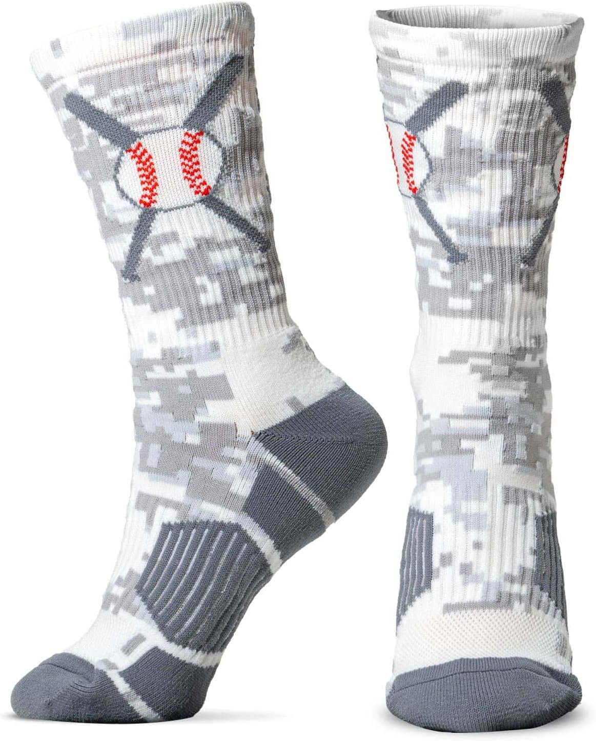 ChalkTalkSPORTS Baseball Socks - Performance Socks for Baseball Players - Crossed Bats - Youth and Adult Sizes