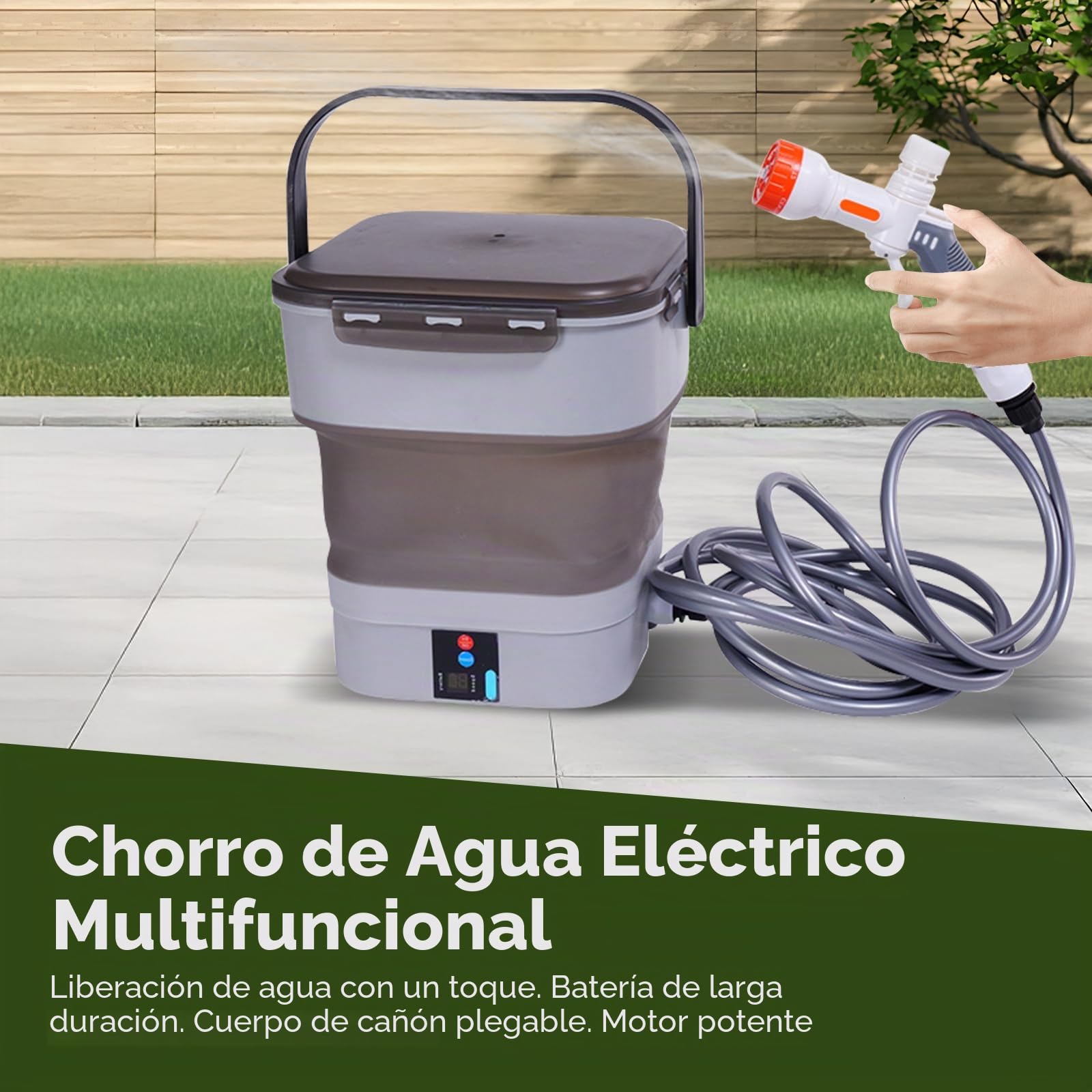 Limpiador portátil para exteriores con depósito de agua de 12 litros, limpiador de alta presión portátil inalámbrico con 5 modos de pulverización, pulverizador eléctrico multifunción a presión para