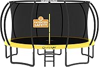 Vista 41 de Jumpzylla - Cama elástica recreativa para niños, con red de seguridad, escalera y revestimiento antioxidante, de 8, 10, 12, 14, 15 y 16 pies
