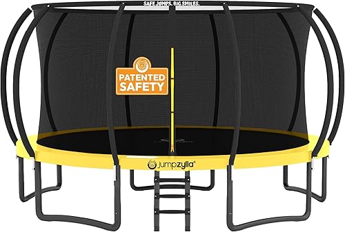 Miniatura 41 de Jumpzylla - Cama elástica recreativa para niños, con red de seguridad, escalera y revestimiento antioxidante, de 8, 10, 12, 14, 15 y 16 pies