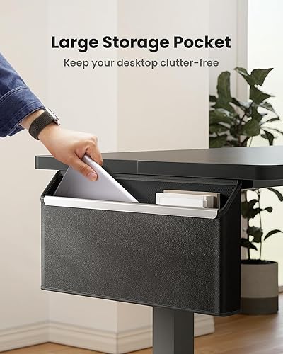 Miniatura 6 de ErGear Escritorio de pie con bolsillo de almacenamiento, escritorio de pie ajustable en altura de 40 x 24 pulgadas, estación de trabajo eléctrica de