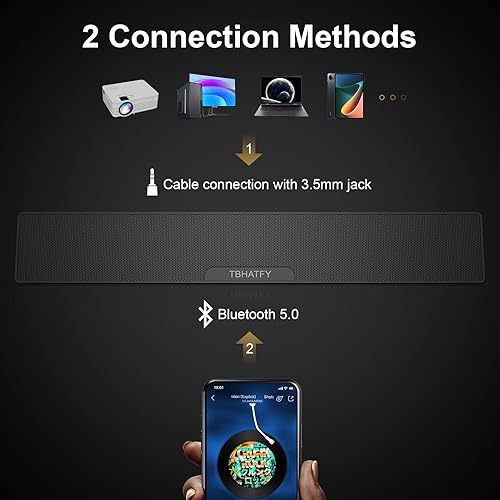 Miniatura 4 de Computer Speakers HiFi Stereo PC Speakers USB Powered Computer Speakers for Desktop with Deep Bass Computer Sound Bar with Bluetooth and AUX-in for