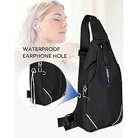 WATERFLY Medium Crossbody Sling Backpack Anti Theft Backpack for Traveling Chest Shoulder Bag