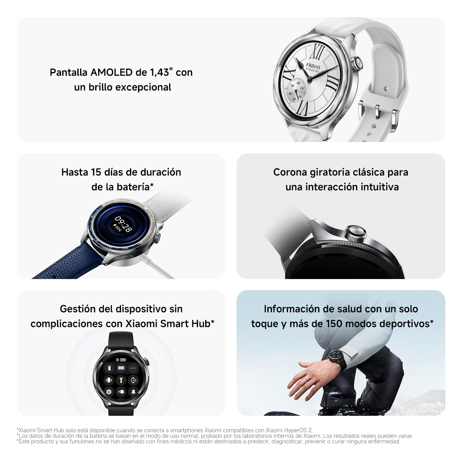 XIAOMI Watch S4, Versión Bluetooth, Modo Deportivo Profesional avanzado, Bisel de Cambio rápido 2.0, Pantalla AMOLED 1.43 Pulgadas Circular, Monitor Frecuencia Cardíaca y Sueño, Negro