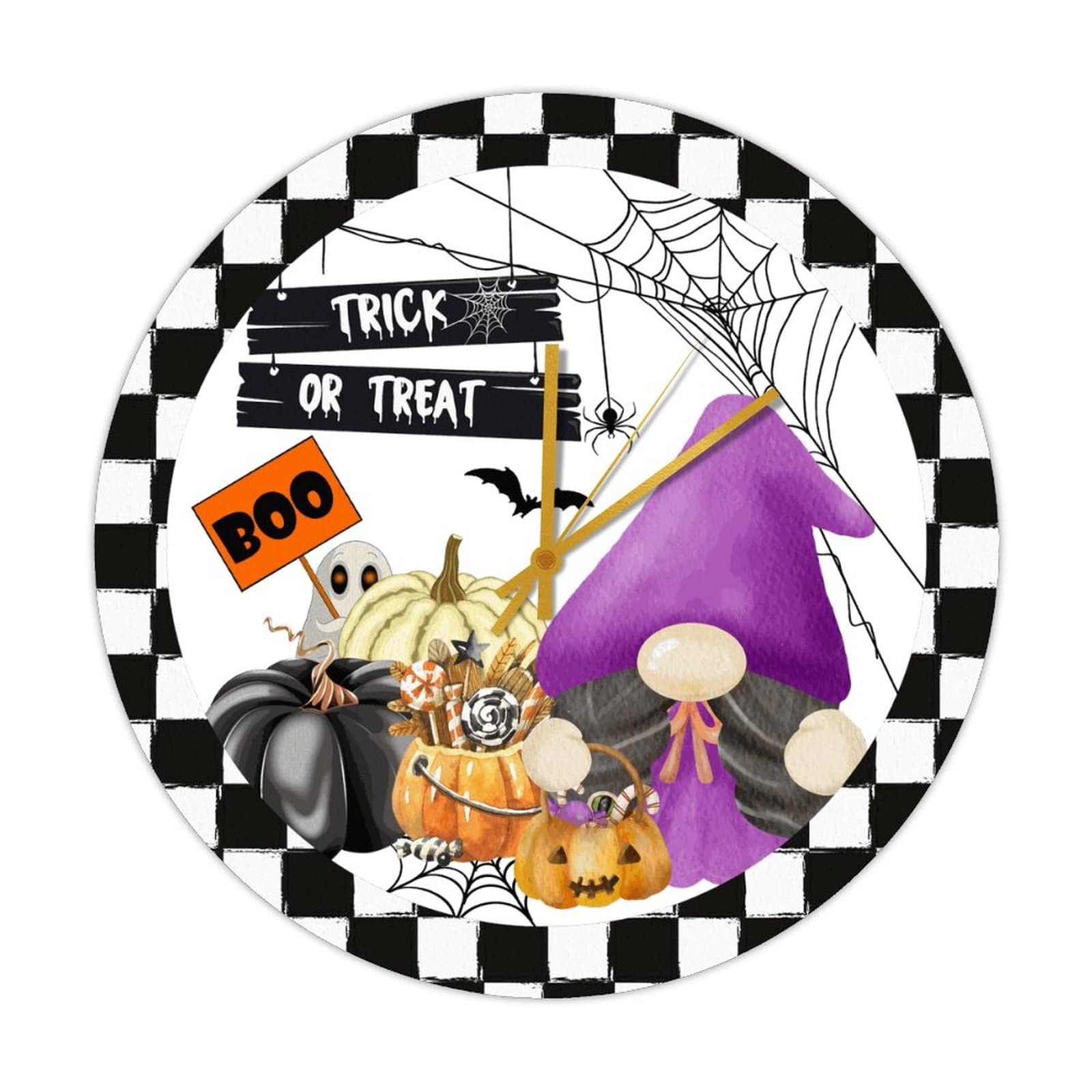 Horloge ronde Trick or Treat à piles pour cadeau d'automne
